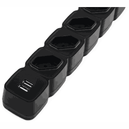 Filtro De Linha Protetor Eletronico Regua Extensão Eletrica EPE 204 USB Intelbras 4 Tomadas 2 Usb Pr - 6