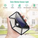 Ver imagem 7 de Super Arandela 100 Led Solar Luminária Parede Sensor de Presença Externo Ip66 6500k