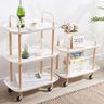 Mesa Auxiliar Lateral Madeira Carrinho Organizador Multiuso 2 Prateleiras Sacada Churrasqueira Sala - 2