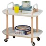 Mesa Auxiliar Lateral Madeira Carrinho Organizador Multiuso 2 Prateleiras Sacada Churrasqueira Sala - 1