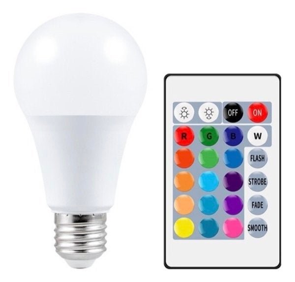 Lâmpada 10W LED Bulbo Rgb Colorida Controle Remoto E27 Bivolt