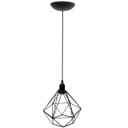 Ver imagem 1 de Pendente Aramado Diamante Luminária Lustre P Teto Retrô Vintage Industrial Balcão Preto