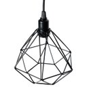 Ver imagem 5 de Pendente Aramado Diamante Luminária Lustre P Teto Retrô Vintage Industrial Balcão Preto