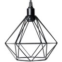 Ver imagem 4 de Pendente Aramado Diamante Luminária Lustre P Teto Retrô Vintage Industrial Balcão Preto