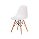 Ver imagem 1 de Cadeira Charles Eames Eiffel Branca Base Madeira Sala Cozinha Jantar
