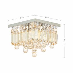 Luminária Ambar Plafon de Cristal Legitimo Painel de 25x25cm - 3