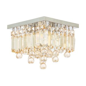 Luminária Ambar Plafon de Cristal Legitimo Painel de 25x25cm