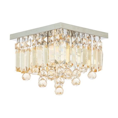 Luminária Ambar Plafon de Cristal Legitimo Painel de 25x25cm