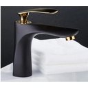 Ver imagem 4 de Torneira Banheiro Monocomando Baixa Preta e Dourada