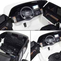 Mini Carro Elétrico Infantil 24v Range Rover Banco de Couro Mp5 Controle Branco Brinqway Bw- - 6