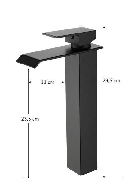 Torneira Banheiro Monocomando Cascata Preta Bica Alta - 4