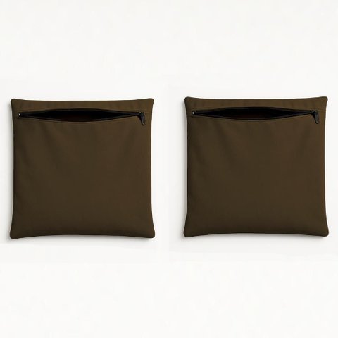 Kit 2 Capa de Almofada 42cm Decorativa Suede Sofá Poltrona Cor:marrom