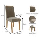 Ver imagem 4 de Mesa para Sala de Jantar Patricia 160x80cm e 6 Cadeiras Tais Cimol Nature/Off White/Joli