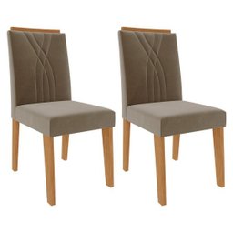 Mesa para Sala de Jantar Agata 180 x 90cm e 6 Cadeiras Nicole Cimol Nature/Chumbo/Joli - 3