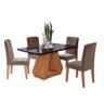 Mesa para Sala de Jantar Agata 130 X 80cm e 4 Cadeiras Nicole Cimol Nature/chumbo/joli - 1