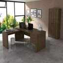 Ver imagem 1 de Conjunto de Escritório com Escrivaninha 02 pç CJ43018-001 Tecno Móbili - Tecno Móbili Nogal