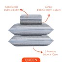 Ver imagem 3 de Jogo de Lençol Queen 4 Peças Sultan Realce Premium 140 Fios Breno