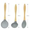 Conjunto de Utensílios de Cozinha Silicone com Cabos de Madeira 6 Peças Wincy Rocie - 3