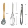 Conjunto de Utensílios de Cozinha Silicone com Cabos de Madeira 6 Peças Wincy Rocie - 4