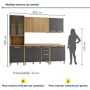 Ver imagem 3 de Cozinha Completa Modulada 5 Peças 13 Portas 2 Gavetas Salvador Bege/Cinamomo/Grafite