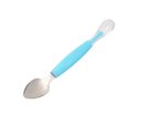 Ver imagem 4 de Colher para Bebês Criança 2 em 1 Raspa Frutas Silicone Inox:azul