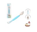Ver imagem 1 de Colher para Bebês Criança 2 em 1 Raspa Frutas Silicone Inox:azul