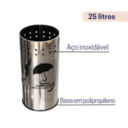 Cesto Guarda-chuvas Inox Perfurado RED 22 L MS - 3