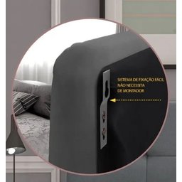 Cabeceira Estofada para Cama de Casal - Preto - 5