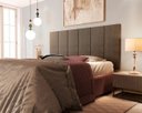 Ver imagem 1 de Cabeceira Almofadada para Cama de Casal - Marrom