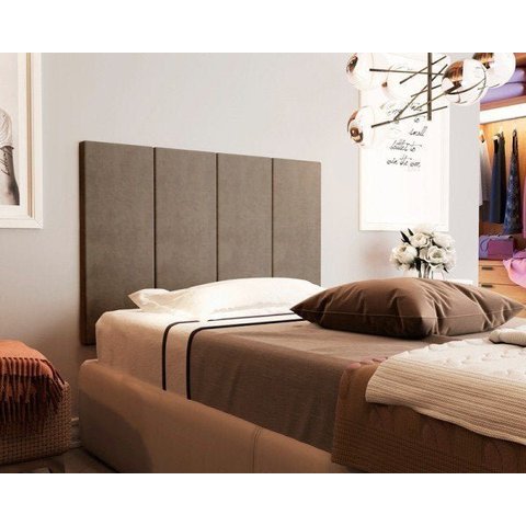 Cabeceira Almofadada para Cama de Solteiro - Marrom