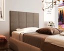 Ver imagem 1 de Cabeceira Almofadada para Cama de Solteiro - Marrom