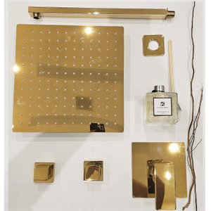 KIT DUCHA COMPLETO- SQUARE- Ducha Square de Parede 30x30cm + Acabamento Monocomando + 2 Acabamentos 
