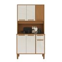 Ver imagem 2 de Armário de Cozinha Compacta Fidelitá Bari 90cm 6 Portas 1 Gaveta com Tampo e Fundo Freijó/off-