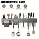 Ver imagem 5 de Organizador de Cozinha Aço Carbono Montagem Parede Preto