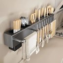 Ver imagem 2 de Organizador de Cozinha Aço Carbono Montagem Parede Preto