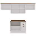 Ver imagem 5 de Cozinha Modulada 4 Peças 100% MDF Americana com Tampo e Rodapé Branco/Ébano Iluminata