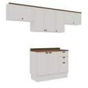 Ver imagem 3 de Cozinha Modulada 4 Peças 100% MDF Americana com Tampo e Rodapé Branco/Ébano Iluminata