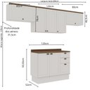 Ver imagem 4 de Cozinha Modulada 4 Peças 100% MDF Americana com Tampo e Rodapé Branco/Ébano Iluminata