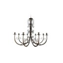 Ver imagem 1 de Lustre grande luminária ferro de teto preto rústico decoração 8 lâmpadas artesanal sala de