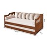 Sofá Cama Solteiro de Madeira Maciça com Cama Auxiliar Atraente Imbuia - 3