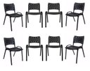 Ver imagem 3 de Kit com 8 Cadeiras Iso para Escola Escritório Comércio Preta Base Preta Ecomhome