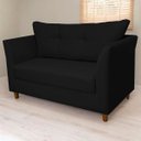 Ver imagem 2 de Sofá Isis 2 Lugares Suede Preto - Vallisa Decor