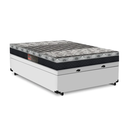 Ver imagem 2 de Cama Box com Baú Viúva + Colchão de Molas - Castor - Class Tecnopedic One Face 128x188x67cm:branco