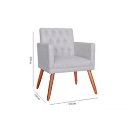 Poltrona Decorativa Nina Capitonê Branca Vallisa Decor - 4