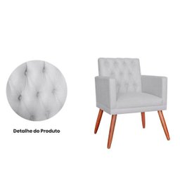 Poltrona Decorativa Nina Capitonê Branca Vallisa Decor - 3