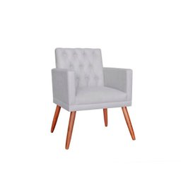 Poltrona Decorativa Nina Capitonê Branca Vallisa Decor - 2