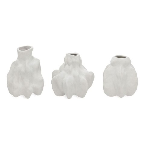 Decoração Kit de Vasos Off White Contemporâneo Mart 19147