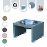 Comedouro Elevado Pet Gato Cachorro Mdf Nick - Inox - Verde - 5