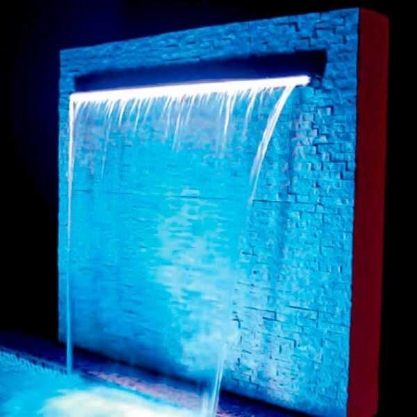 Cascata Para Piscina 1 Metro De Embutir Bico Inox Com Led Rgb - 3