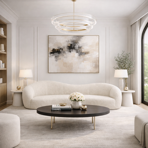 Sofá Star 270 Cm Orgânico Decorativo Sala Recepção Zahav:bege